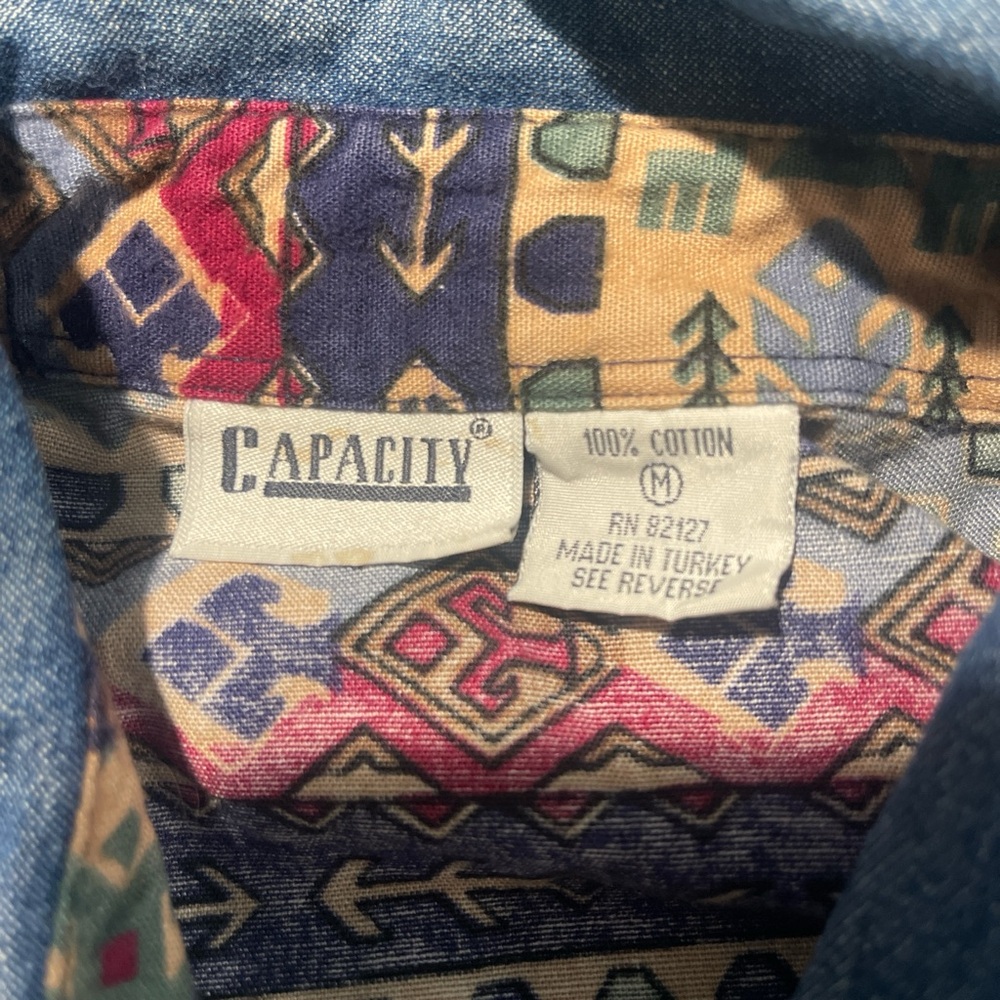 Western Pattern Vintage Button Down - image 4